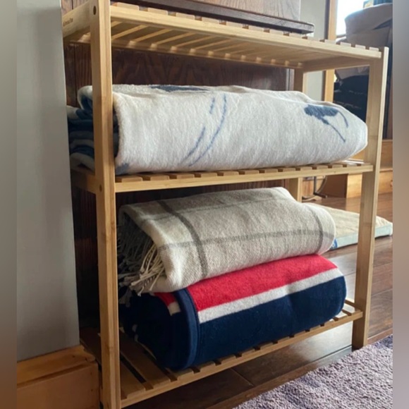 Bamboo shelving unit, excellent condition, multifunctional, 22 lb. capacity, - Picture 2 of 3